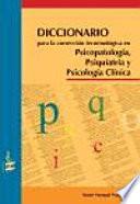 libro Diccionario Para La Corrección Terminológica En Psicopatología, Psiquiatría Y Psicología Clínica