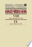 libro Contemporáneos Viii, Julio-diciembre De 1930 - Ix, Enero-marzo De 1931