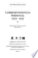 libro Correspondencia Personal, 1919 1945