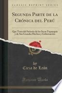 libro Segunda Parte De La Crónica Del Perú