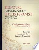 libro Bilingual Grammar Of English Spanish Syntax