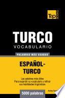 libro Vocabulario Español Turco   5000 Palabras Más Usadas