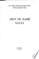 libro Abot De Rabbí Natán
