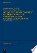 libro Actas Del 26é Congrés Internacional De Lingüística Y Filologia Romàniques