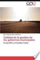 libro Calidad De La Gestión De Los Gobiernos Municipales