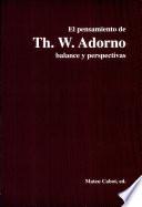 libro El Pensamiento De Th. W. Adorno