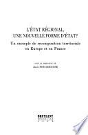 libro L'etat Régional, Une Nouvelle Forme D'etat?