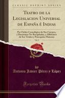 libro Teatro De La Legislacion Universal De España É Indias, Vol. 9