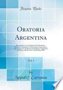 libro Oratoria Argentina, Vol. 1