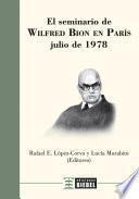 libro El Seminario De Wilfred Bion En Paris