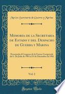 libro Memoria De La Secretaria De Estado Y Del Despacho De Guerra Y Marina, Vol. 2
